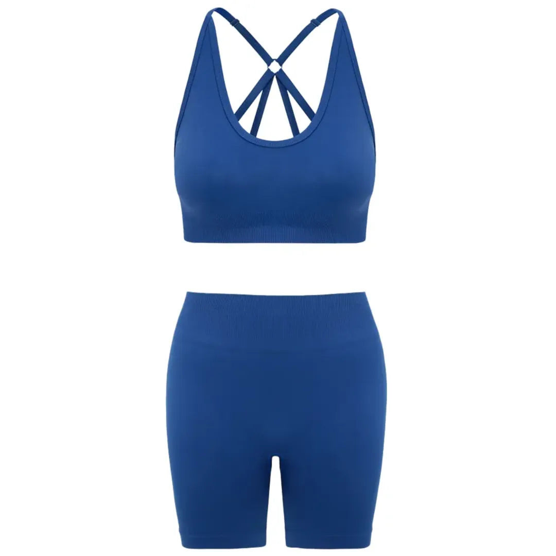 Çapraz Sırt Spor Büstiyer & Şort Takım