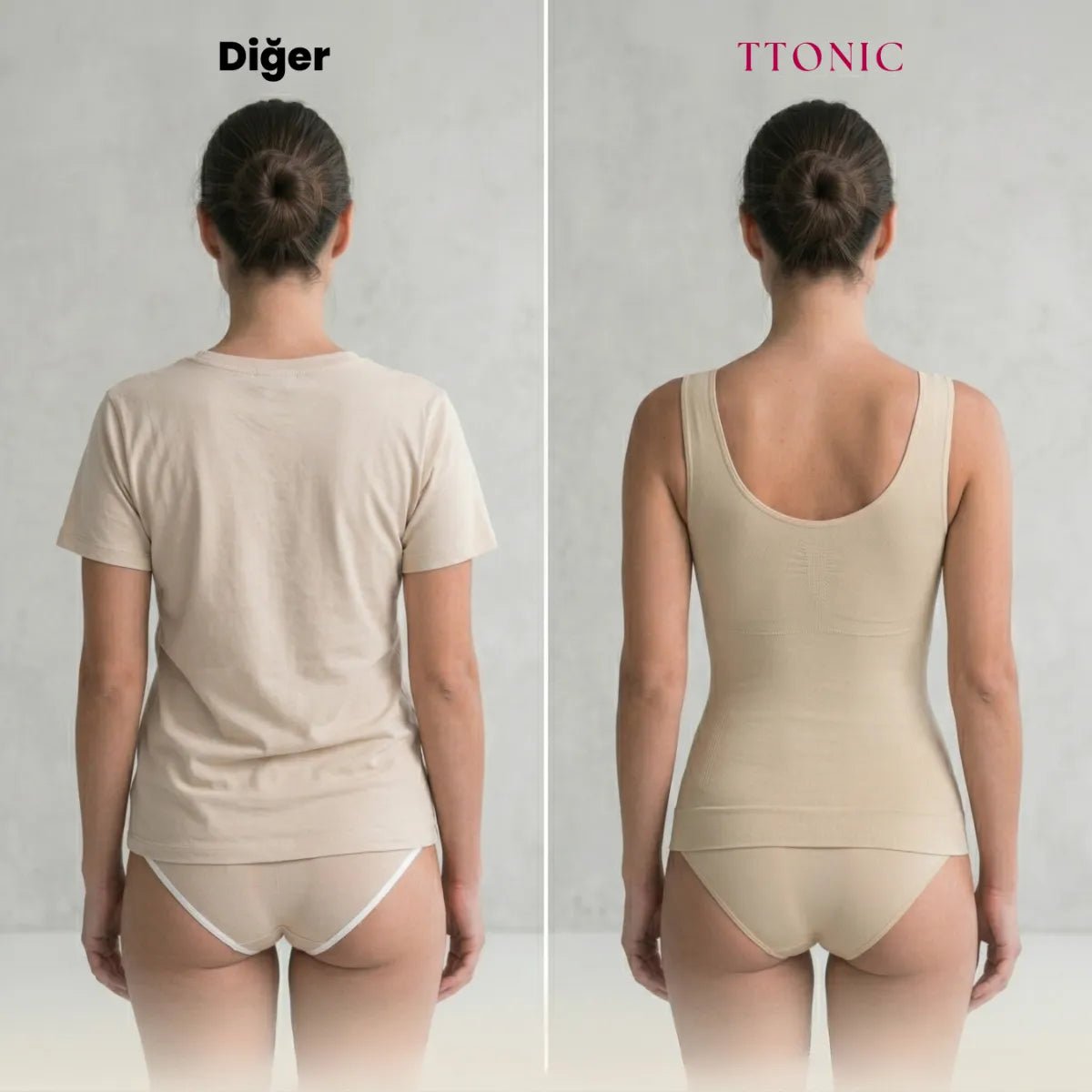 Toparlayıcı Göğüs Destekli & Dikişsiz Korse Atlet - Tight Tonic